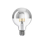 LED-Lampe Halbkugel Silber Globo G95 7W 650Lm E27 2700K dimmbar