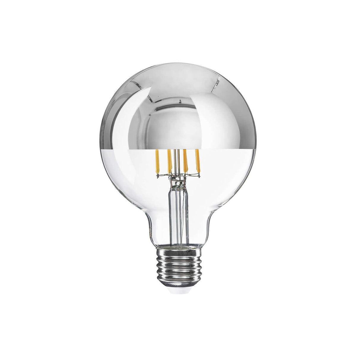 LED-Lampe Halbkugel Silber Globo G95 7W 650Lm E27 2700K dimmbar