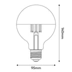 LED-Lampe Halbkugel Silber Globo G95 7W 650Lm E27 2700K dimmbar – Ansicht 3