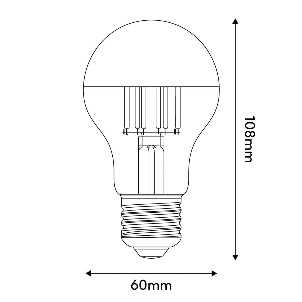 LED-Lampe Halb Sphäre Silber Tropfen A60 7W 650Lm E27 2700K Dimmbar – Ansicht 3
