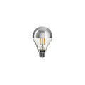 Glühbirne LED Halbkugel Silber Mini-Globe G45 4,8W 380Lm E14 2700K Dimmbar