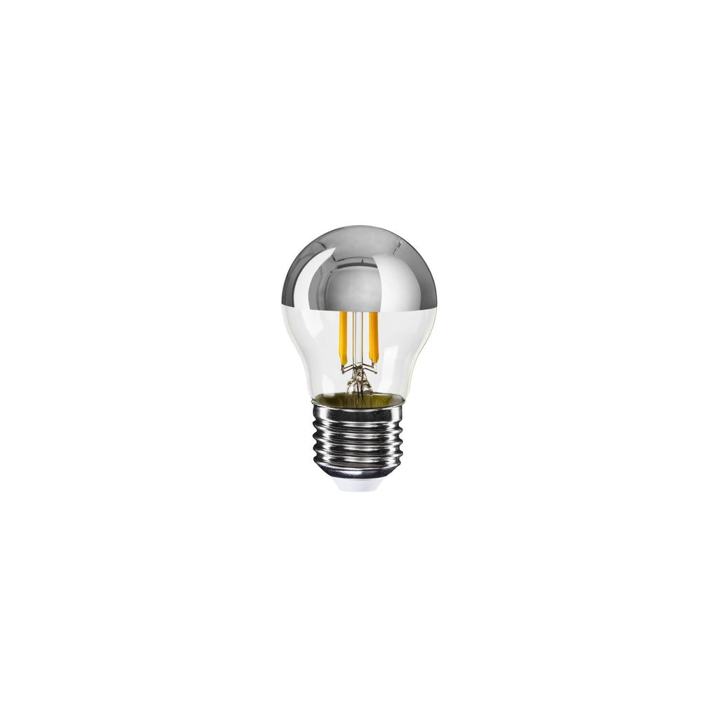 Glühbirne LED Halbkugel Silber Mini-Globe G45 4,8W 380 lm E27 2700K dimmbar