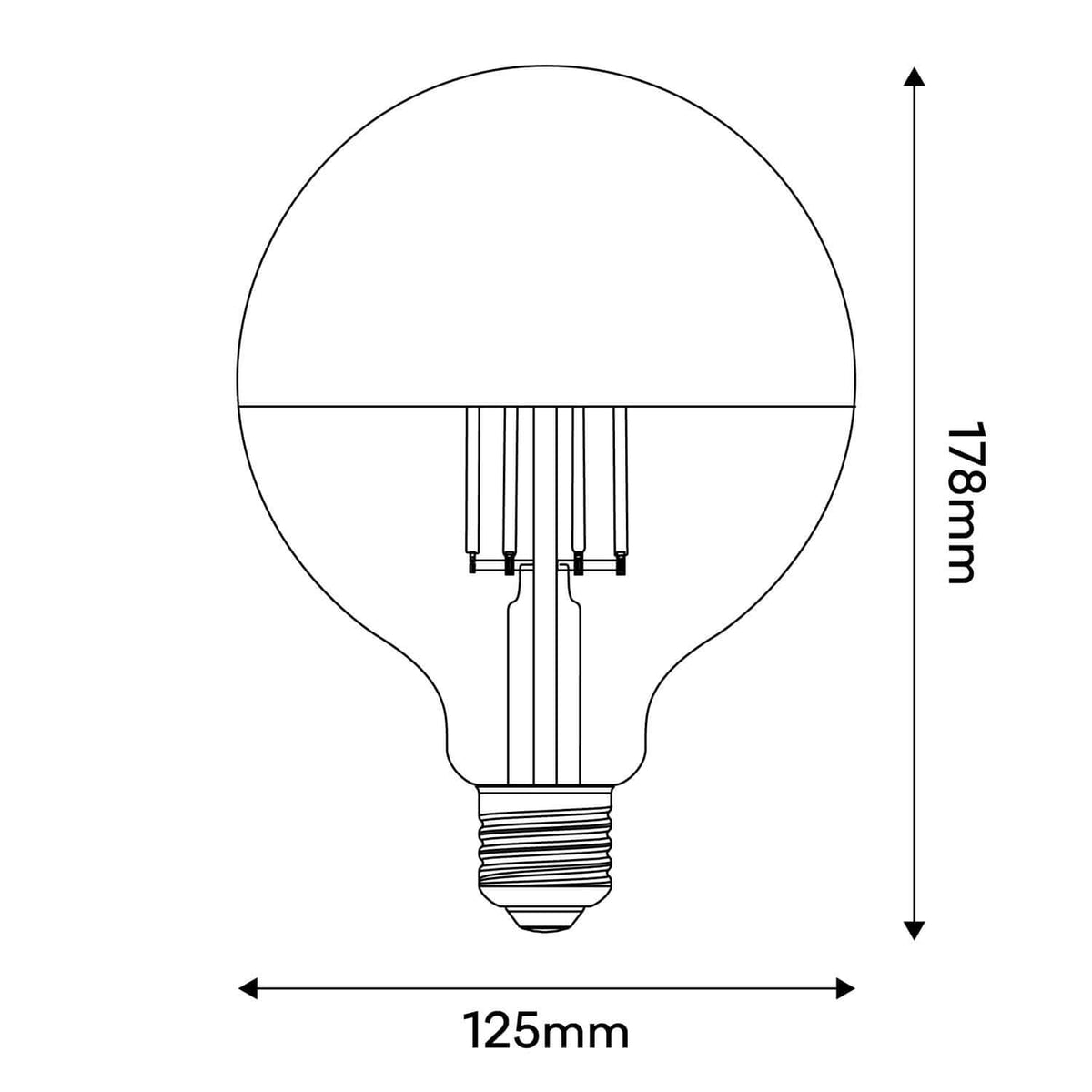 LED-Leuchtmittel Halbkugel Gold Globe G125 7W 650Lm E27 2700K Dimmbarkeit – Ansicht 3