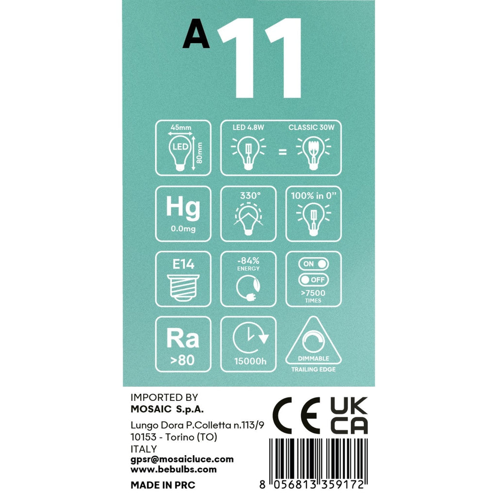 Glühbirne LED Halbkugel Gold Mini-Globe G45 4,8W 380Lm E14 2700K Dimmbar – Ansicht 5