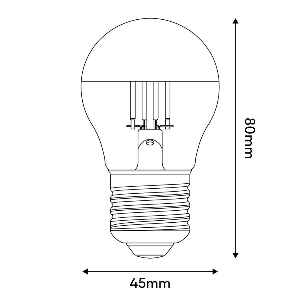 Glühbirne LED Halbkugel Gold Mini-Globe G45 4,8W 380Lm E27 2700K Dimmbar – Ansicht 3