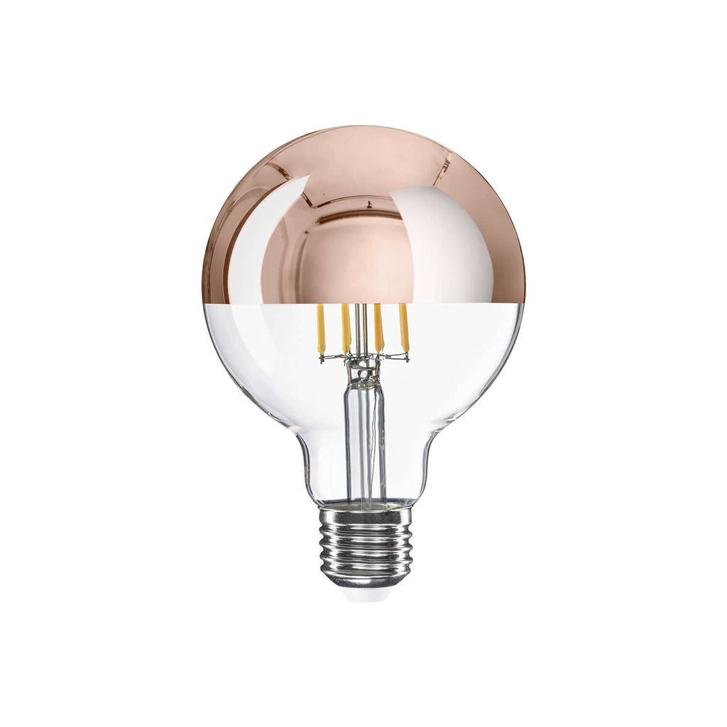 LED-Lampe Halbkugel Kupfer Globe G95 7W 650Lm E27 2700K Dimmbare