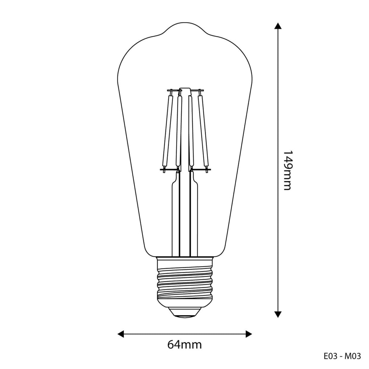 LED-Leuchtmittel Milky Edison ST64 4W 470Lm E27 2700K – Ansicht 3