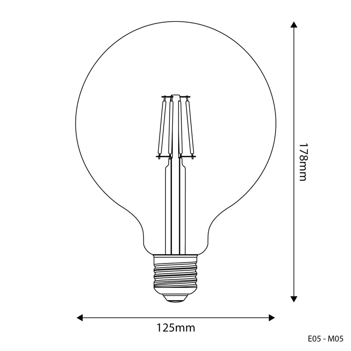 LED-Glühbirne Milky Globe G125 4W 470Lm E27 2700K – Ansicht 3