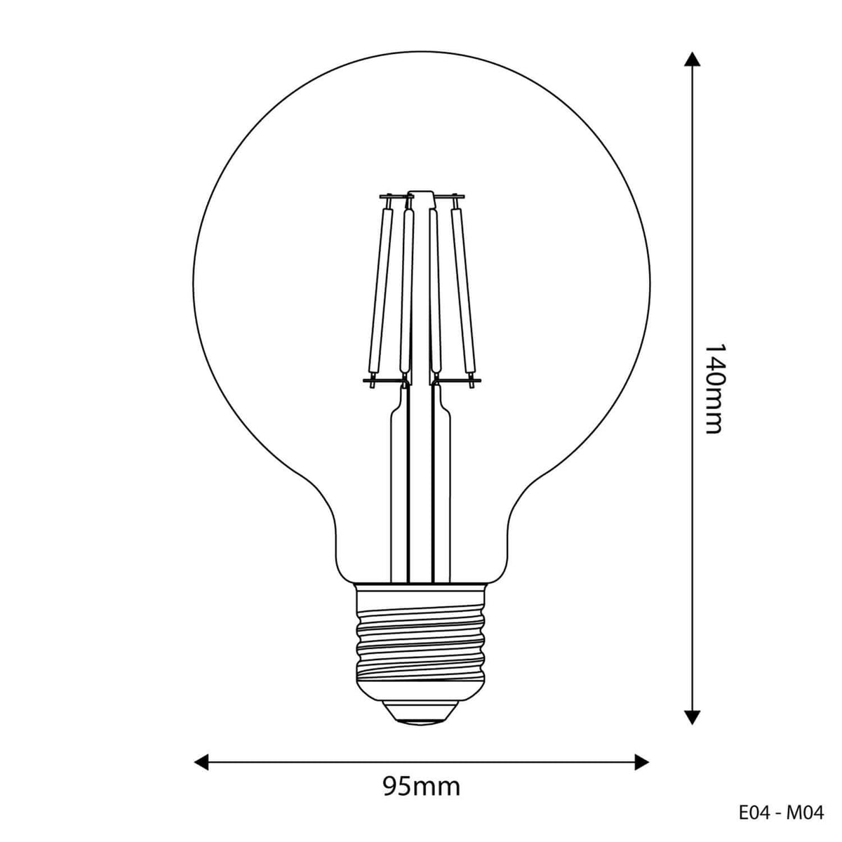 LED-Lampe Milky Globe G95 4W 470 Lm E27 2700K – Ansicht 3