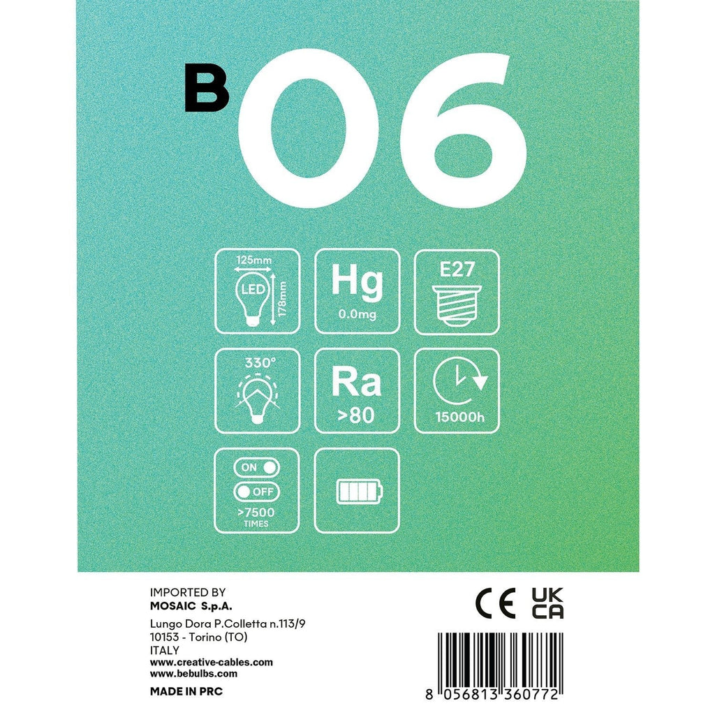 LED‑Glühbirne Porzellan Linea 5V Globo G125 2,2W 160Lm E27 2500K Dimmbar – Ansicht 5
