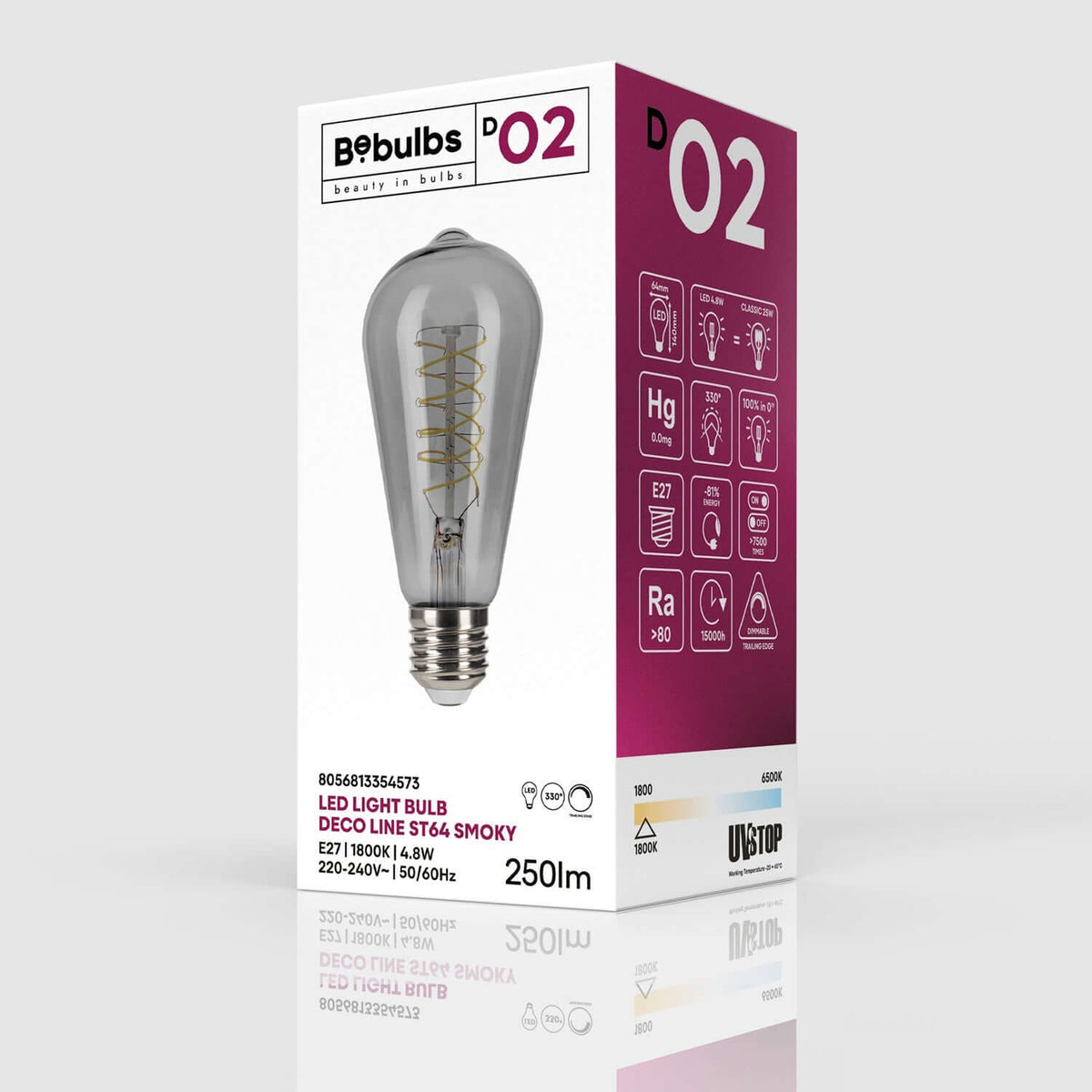 LED-Lampe Smoky Edison ST64 4,8W 250Lm E27 1800K Dimmerbar – Ansicht 4