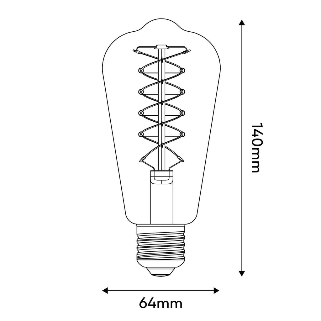 LED-Lampe Smoky Edison ST64 4,8W 250Lm E27 1800K Dimmerbar – Ansicht 3