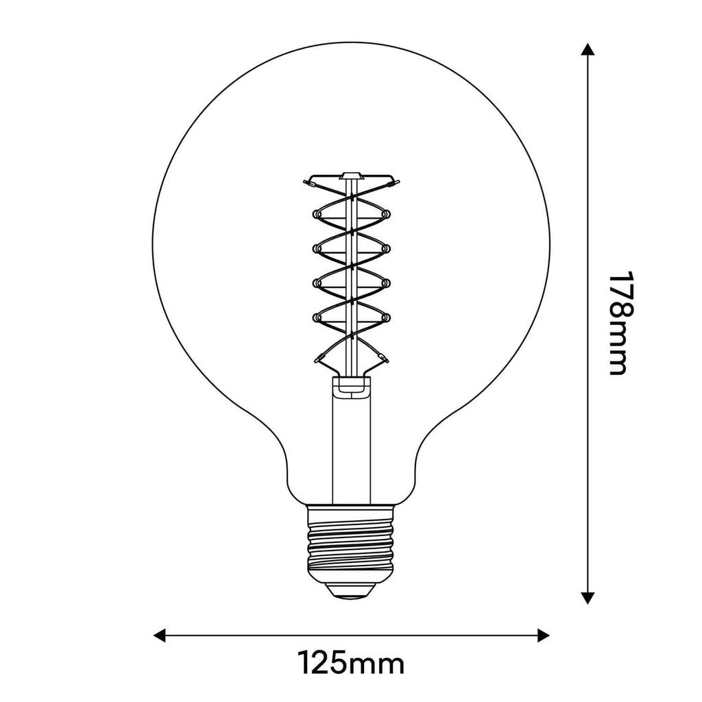 LED-Globe Smoky G125 4,8W 250Lm E27 1800K dimmbar – Ansicht 3