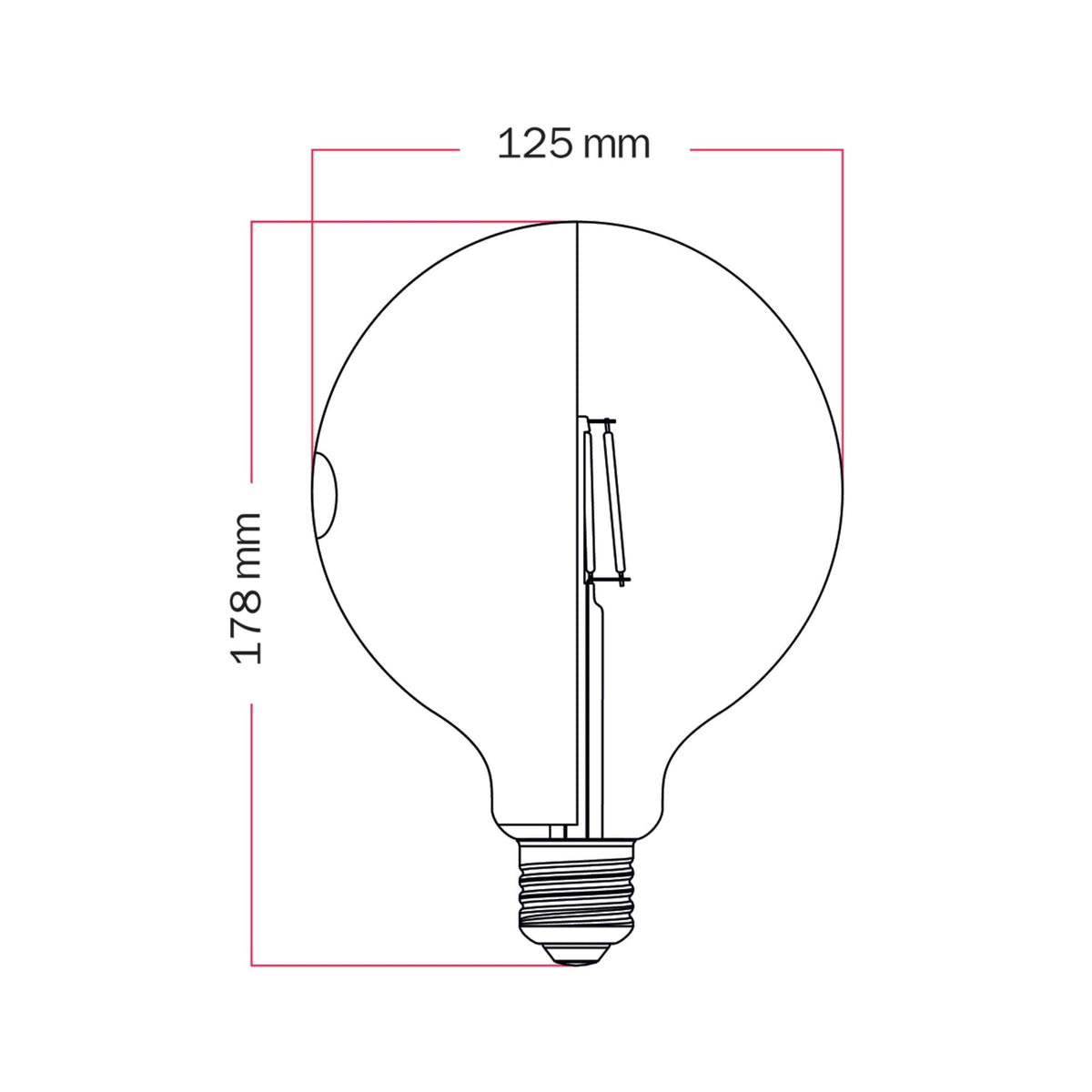 LED-Glühbirne Talia G125 4,8 W 806 lm E27 2700 K dimmbar – Grau – Ansicht 5