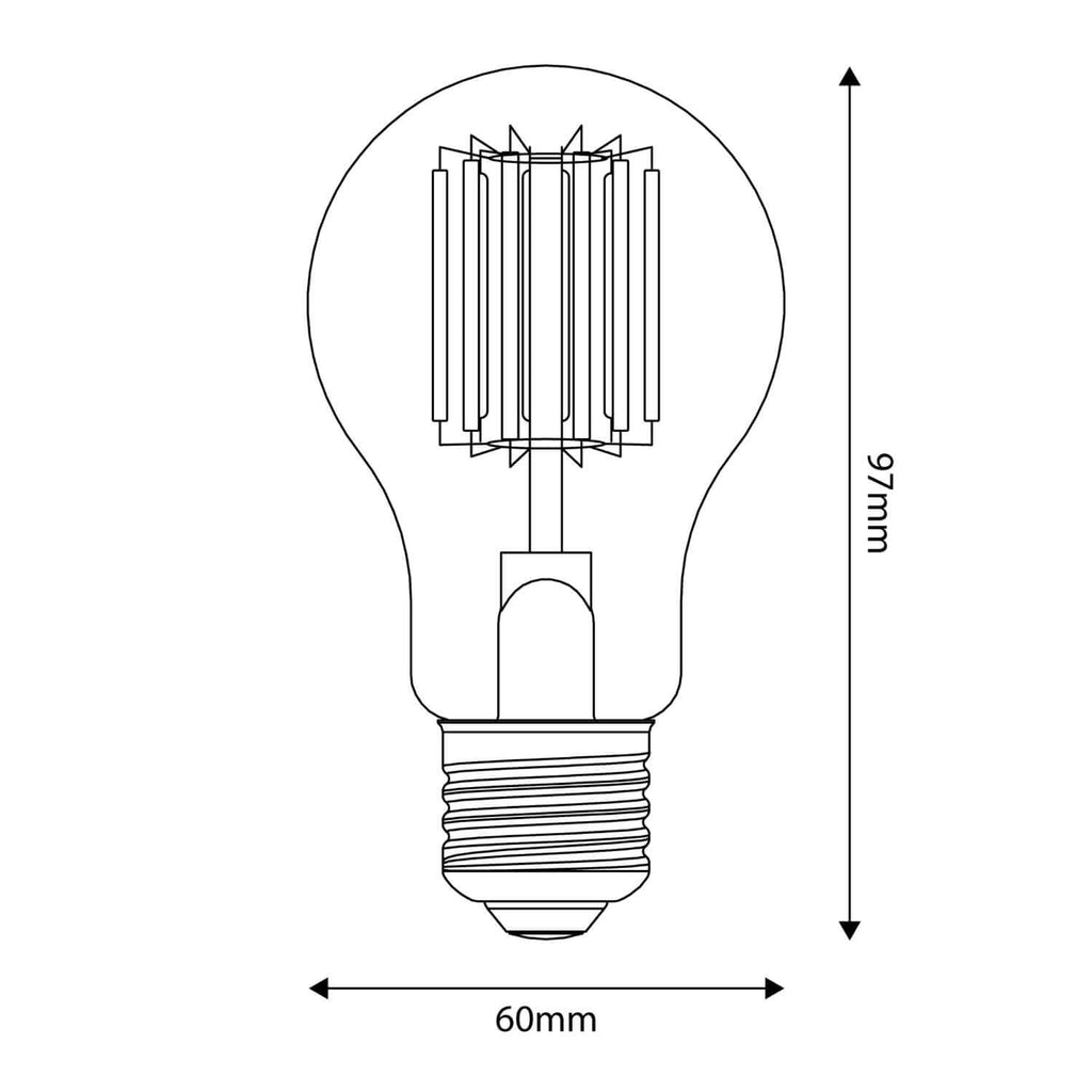 Transparente LED-Lampe Linea 5V Vertikalfaden Tropfen A60 1,7W 150Lm E27 2500K Dimmbar – Ansicht 3