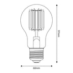 Transparente LED-Lampe Linea 5V Vertikalfaden Tropfen A60 1,7W 150Lm E27 2500K Dimmbar – Ansicht 3