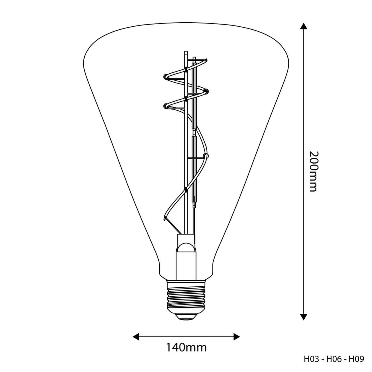 LED-Glühbirne Transparent Cone 140 11W 1210Lm E27 2700K Dimmerbar – Ansicht 3
