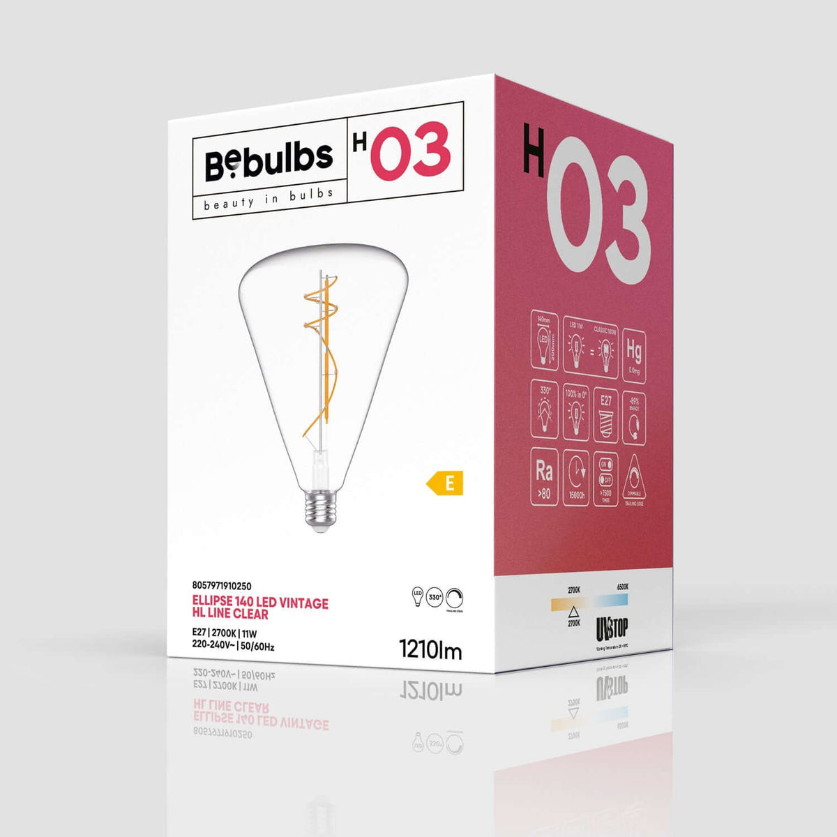 LED-Glühbirne Transparent Cone 140 11W 1210Lm E27 2700K Dimmerbar – Ansicht 4