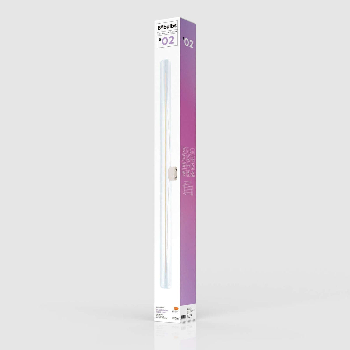 LED-Glühbirne Transparent CRI 90 Linear S14d – Länge 500 mm 7W 620Lm 2700K dimmbar – Ansicht 5