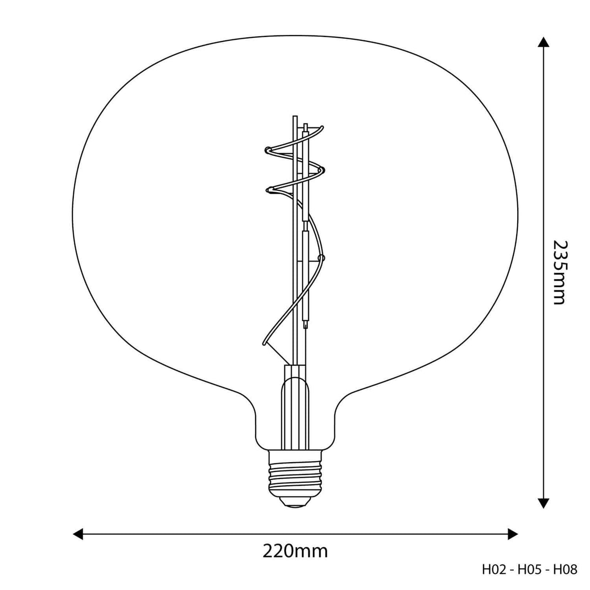 LED-Leuchtmittel Transparent Ellipse 220 10W 1100Lm E27 2700K Dimmbar – Ansicht 3