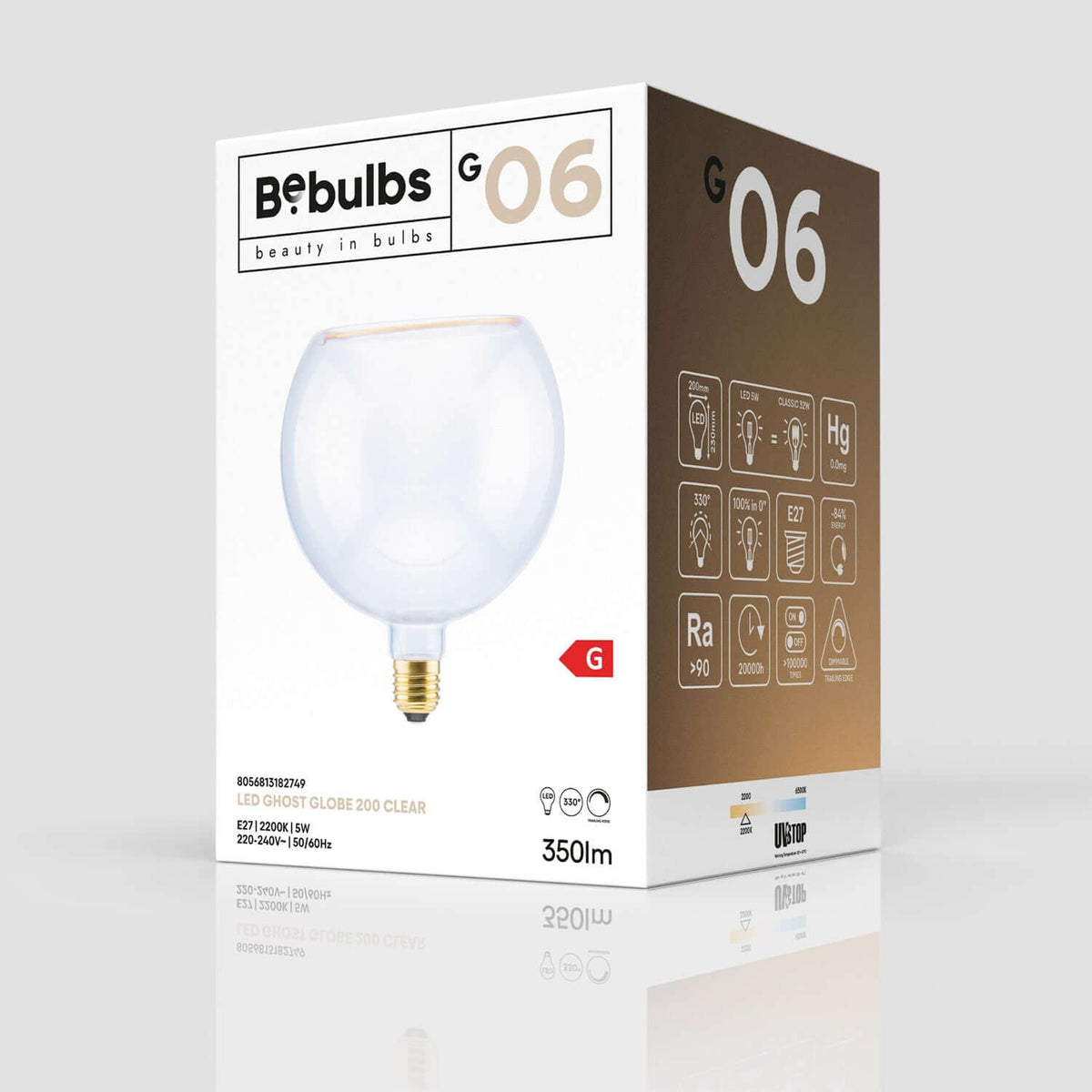 LED-Lampe Transparent Ghost Line CRI 90 G200 5W 350Lm E27 2200K dimmbar – Ansicht 5