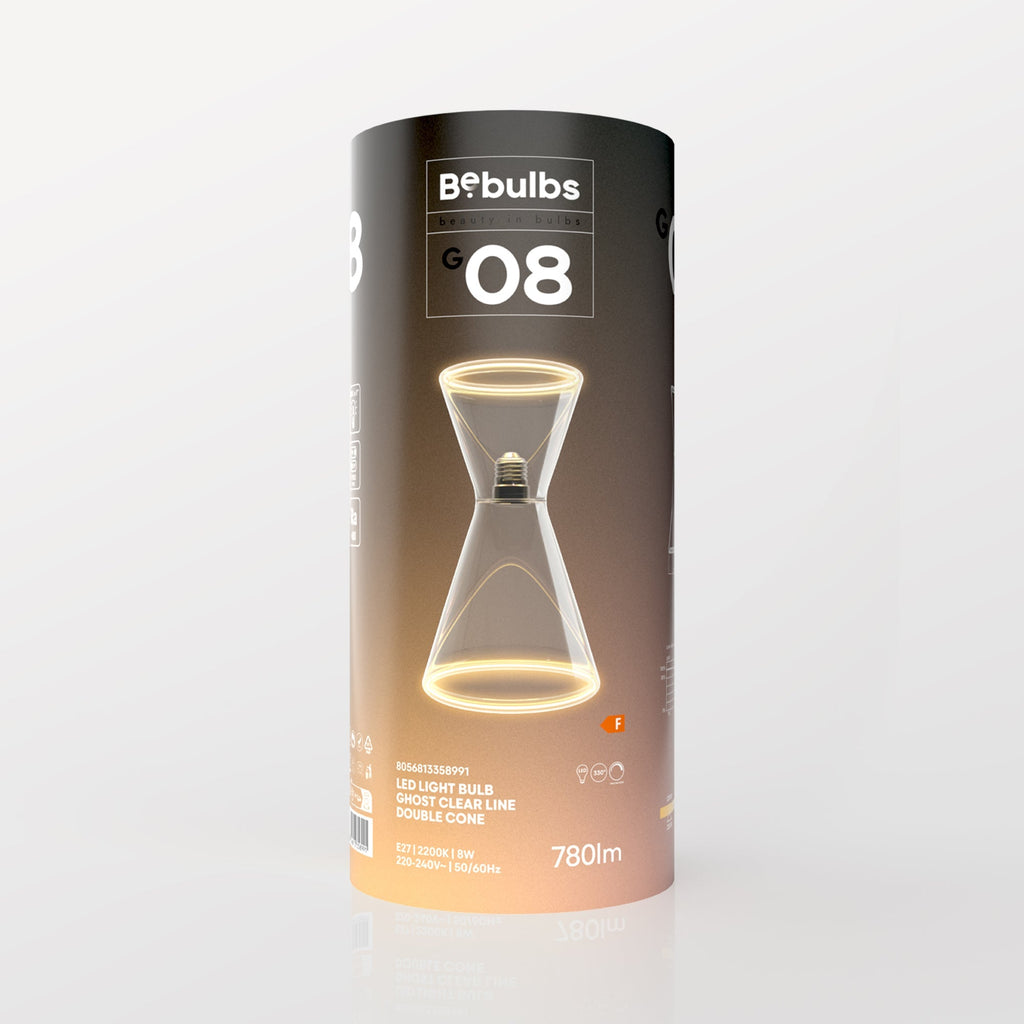 Glühbirne LED Transparent Ghost Line Doppelkonus 8W 780 Lm E27 2200K Dimmbar – Ansicht 7