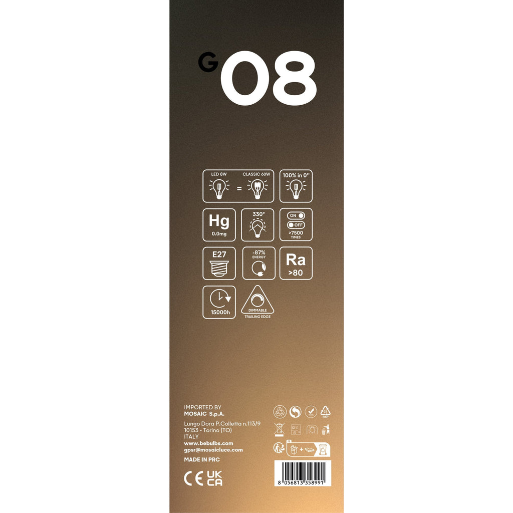 Glühbirne LED Transparent Ghost Line Doppelkonus 8W 780 Lm E27 2200K Dimmbar – Ansicht 8