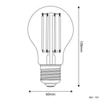 LED-Leuchtmittel Transparent Tropfen A60 7W 806Lm E27 2700K dimmbar – Ansicht 3
