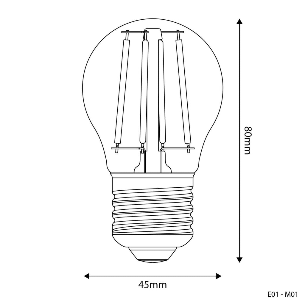 LED-Lampe Transparent Mini Globe G45 4W 470Lm E27 2700K – Ansicht 3