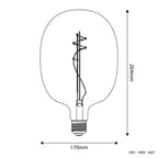 LED-Leuchtmittel Transparent Oval 170 11W 1210Lm E27 2700K Dimmbarkeit – Ansicht 3