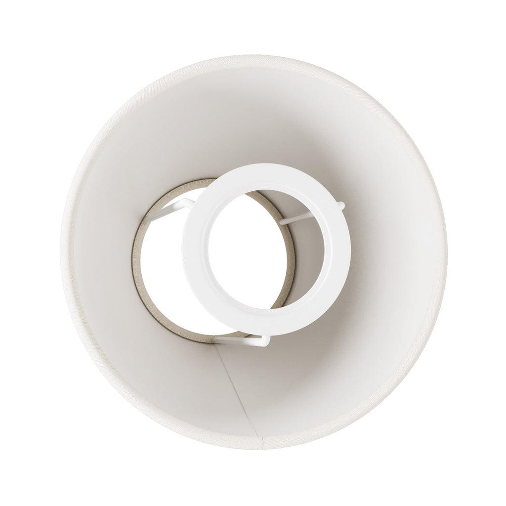 Mini-Lampenschirm Impero mit E27-Fassung für Tischlampe oder Wandleuchte – Weißes Baumwollgewebe – Ansicht 2