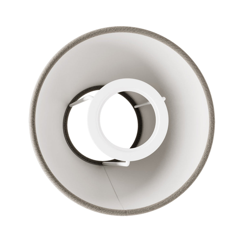 Mini Lampenschirm Impero mit E27-Fassung für Tischlampe oder Wandleuchte – Grau-Leinen – Ansicht 2