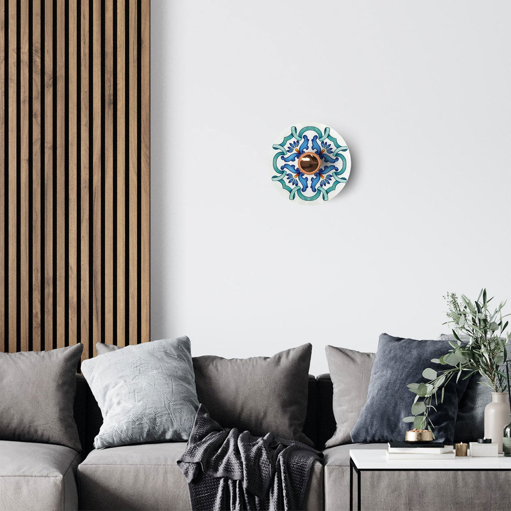 Mini-Teller Ellepì 'Maioliche' Blau für Lampen, Durchmesser 24 cm – Made in Italy – Ansicht 2
