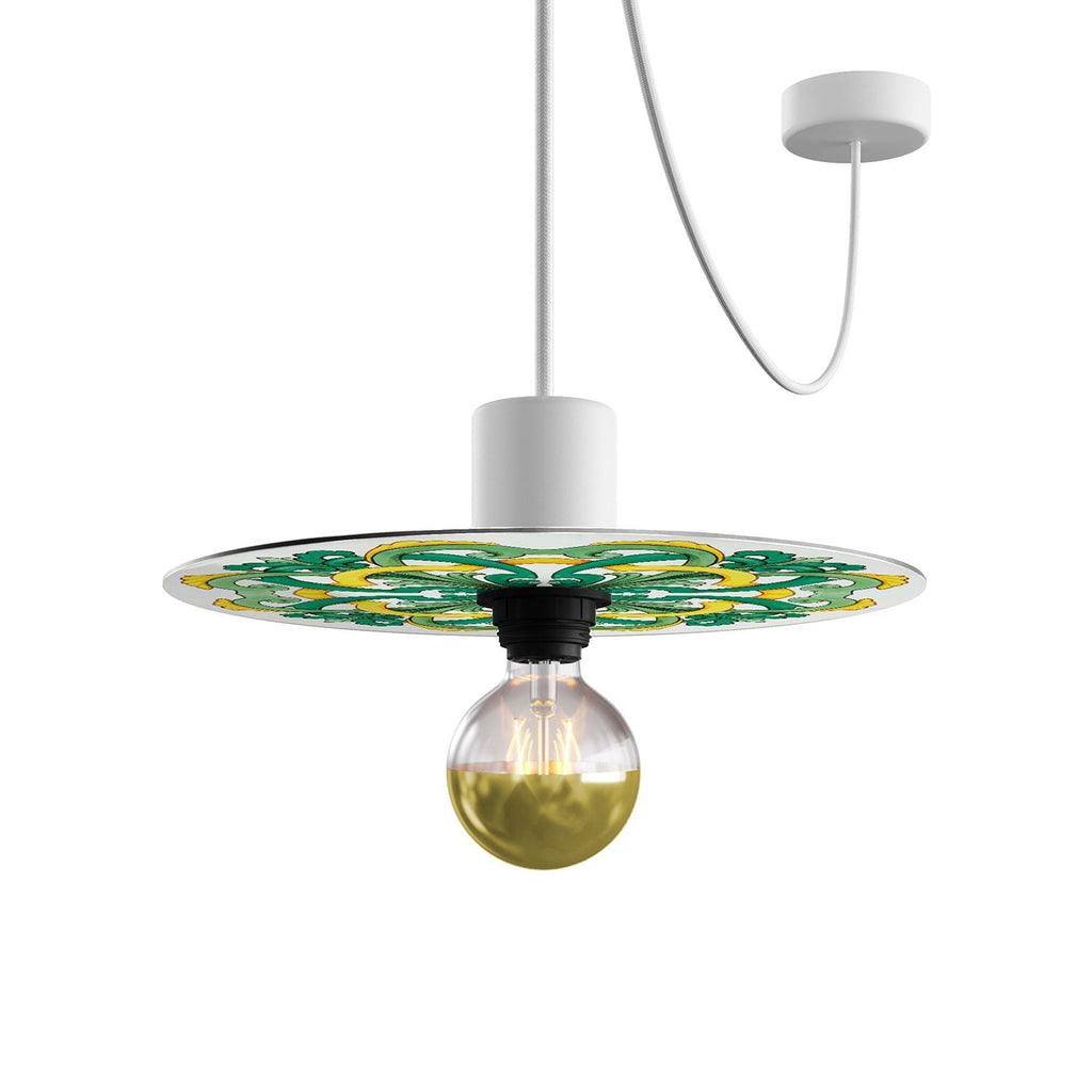Mini-Teller Ellepì 'Maioliche' Gelb und Grün für Lampen, Durchmesser 24 cm - Made in Italy – Ansicht 4