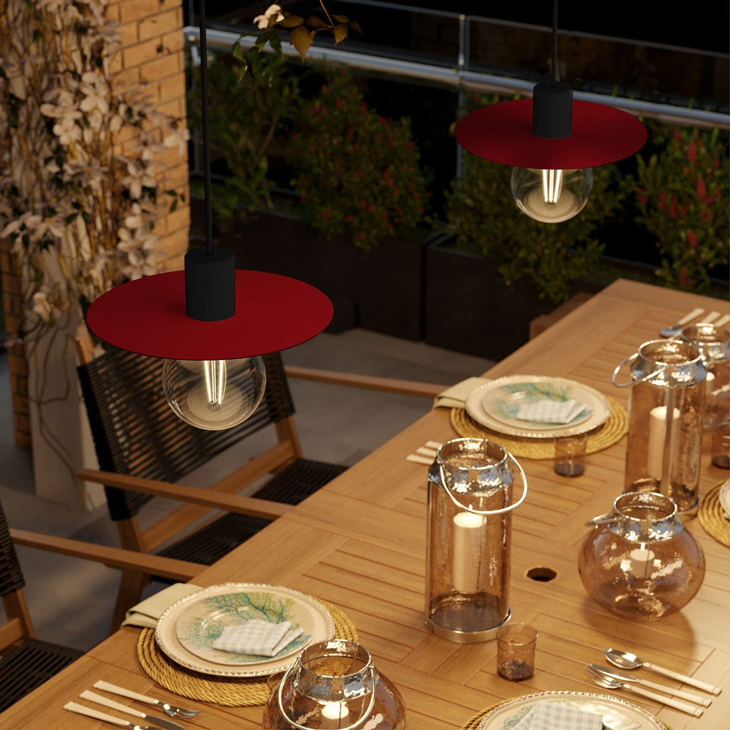 Mini-Flachschirm Ellepì 'Solid Color' Rot für Lampen, Durchmesser 24 cm – Made in Italy – Ansicht 2