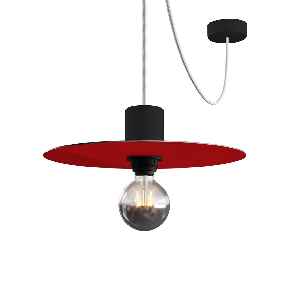 Mini-Flachschirm Ellepì 'Solid Color' Rot für Lampen, Durchmesser 24 cm – Made in Italy – Ansicht 4