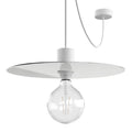 Modulair ELEGANT Lampe mit 5 m Stoffkabel, Ellepì-Lampenschirm, Baldachin und Lampenfassung aus Silikon IP65 wasserdicht – Weiß