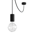 Modulair ELEGANT Außenleuchte mit 5 m Textilkabel, Dezentrierer, Baldachin und Lampenfassung IP65 wasserdicht - Schwarz