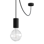 Modulair ELEGANT Außenleuchte mit 5 m Textilkabel, Dezentrierer, Baldachin und Lampenfassung IP65 wasserdicht - Schwarz