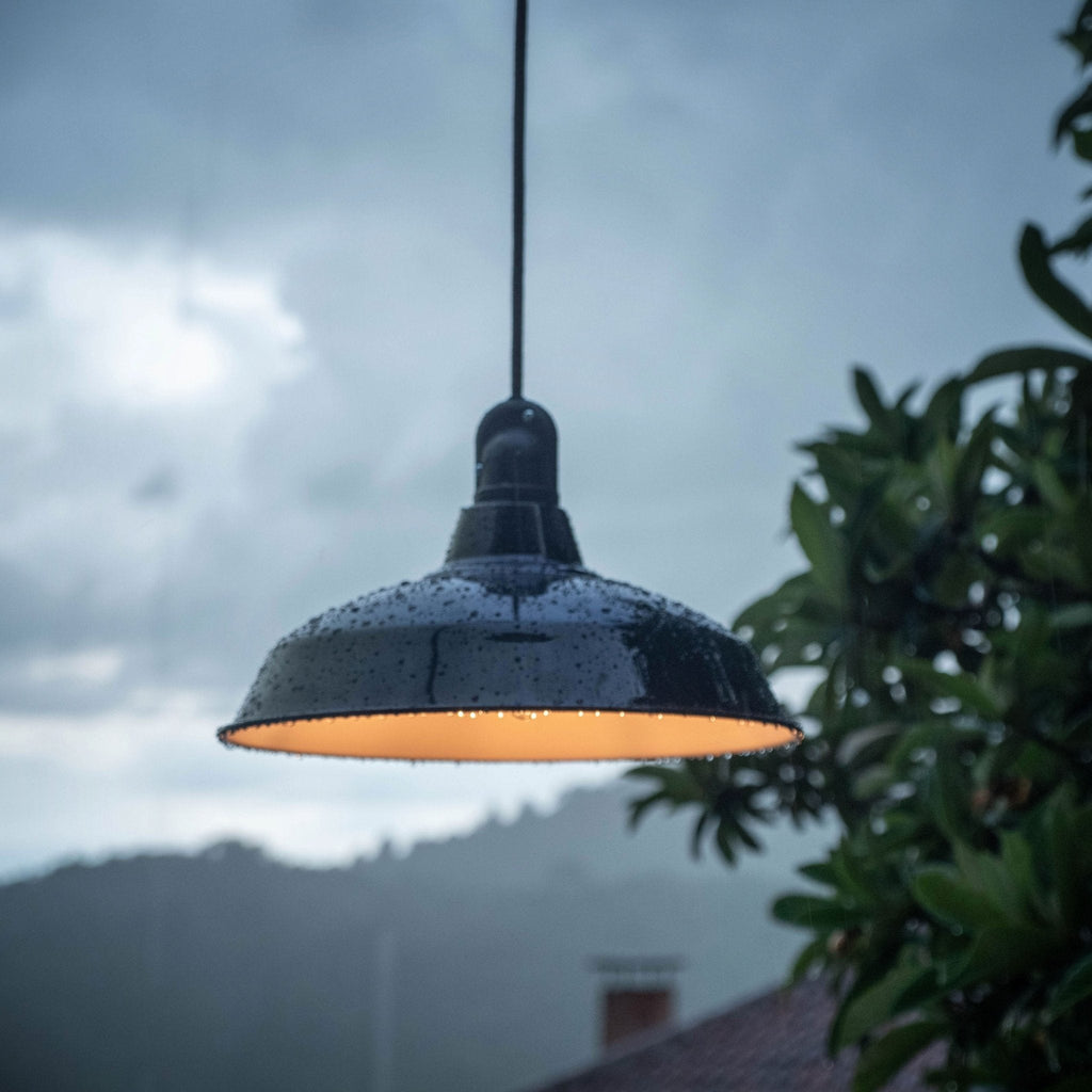 Modulair ELEGANT Außenleuchte mit Lampenschirm, 5 m Kabel, Silikon-Deckenrosette und IP65-wasserdichte Fassung – Schwarz – Ansicht 4