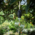 Modulair Außenlampe mit 5 m Stoffkabel, Dezentralisierungselement, Baldachin und IP65-Lampenfassung – Petrol – Ansicht 2