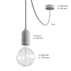 Modulair PASTEL Außenleuchte mit 5 m Kabel, Gewicht, Baldachin und Fassung IP65 wasserdicht – Lachs – Ansicht 6
