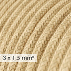 Deutscher Mehrfachstecker mit Jutekabel in Naturfarbe und Schuko-Stecker mit Komfort-Ring – Ansicht 2