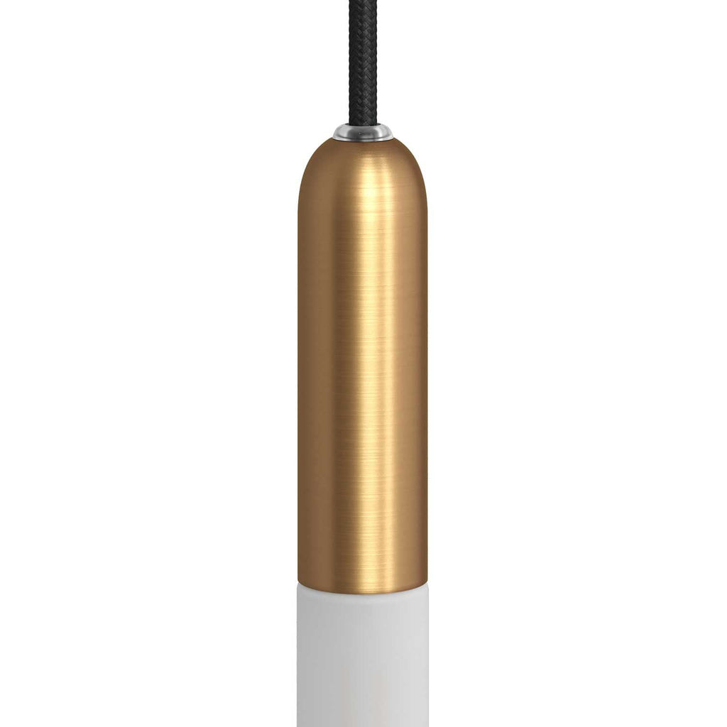 P-Light, E14 Lampenfassungs-Set aus Metall mit verdeckter Zugentlastung – Satiniert Bronze