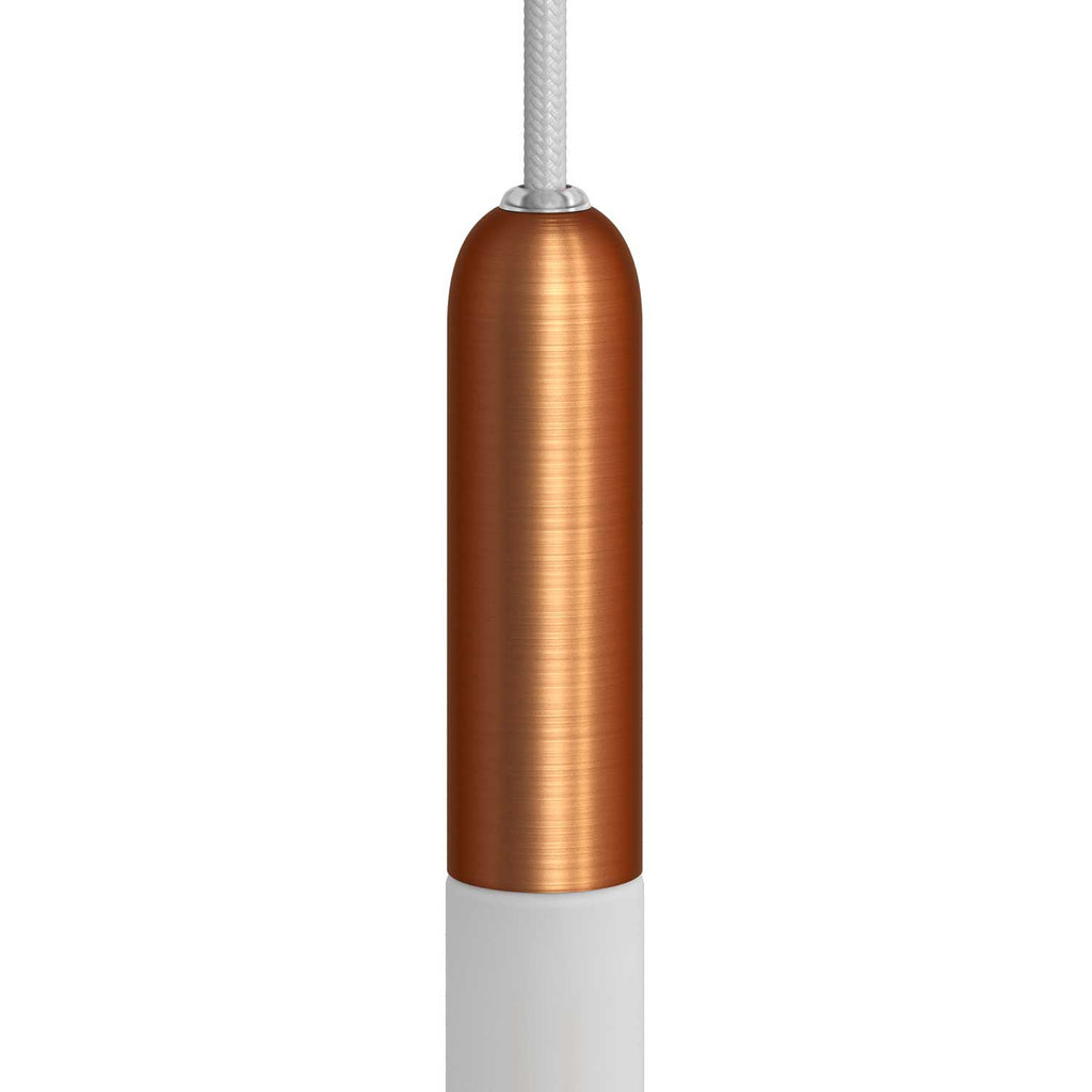 P-Light, E14-Lampenfassungsset aus Metall mit versteckter Zugentlastung - Satin-Kupfer