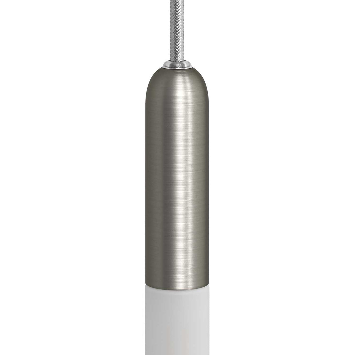 P-Light, E14-Lampenfassungs-Set aus Metall mit verdeckter Zugentlastung – Satin Titan