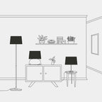 Athena-Schirm mit E27-Fassung für Tischlampe - Made in Italy - Cinette Schwarz innen Gold – Ansicht 5