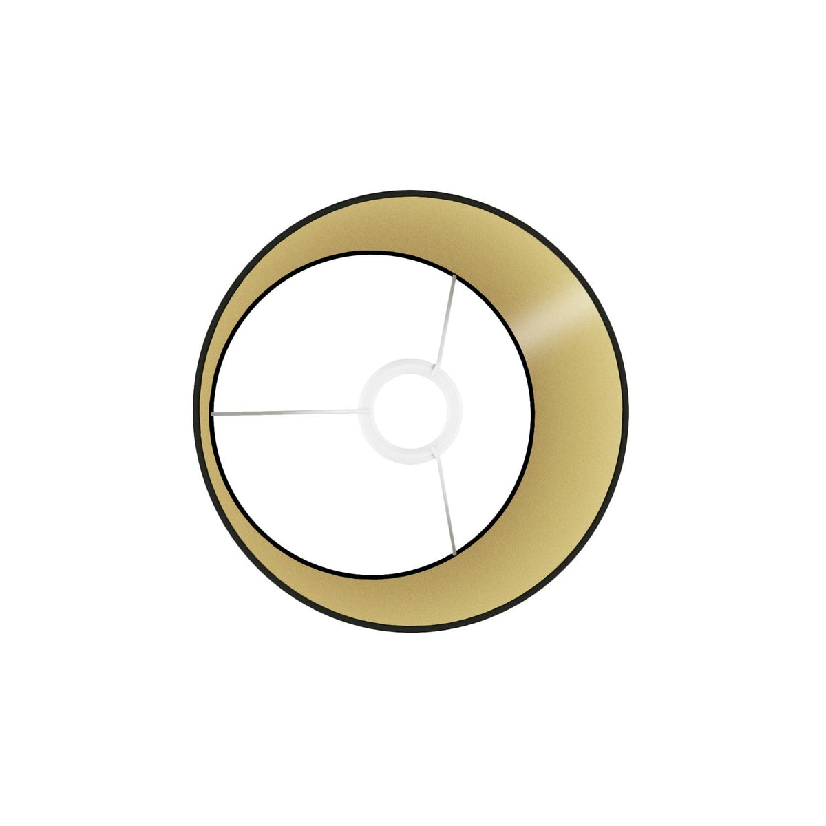 Athena-Schirm mit E27-Fassung für Tischlampe - Made in Italy - Cinette Schwarz innen Gold – Ansicht 3