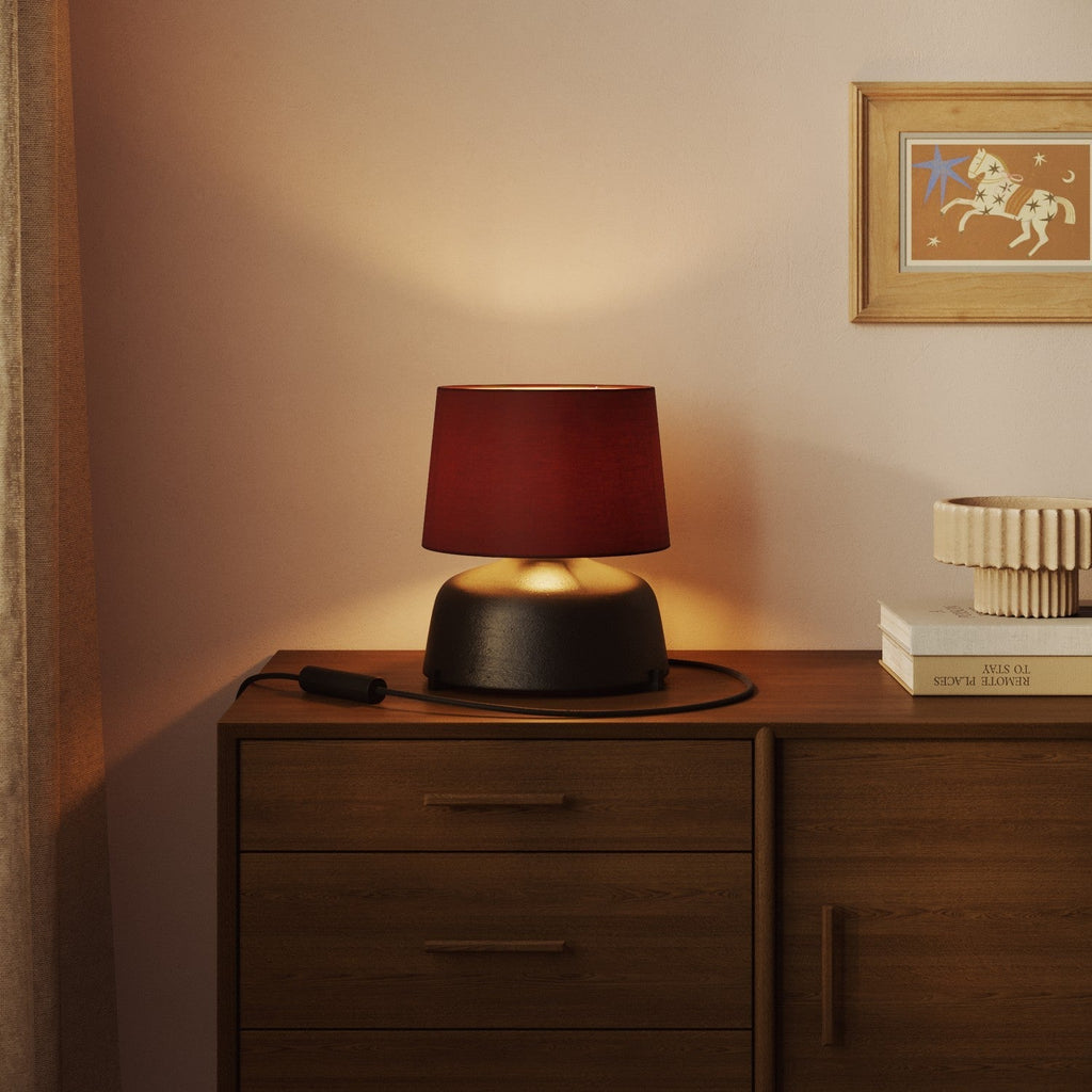 Athena Schirm mit E27-Fassung für Tisch- oder Stehlampe – Made in Italy – Arenal Bordeaux – Ansicht 2