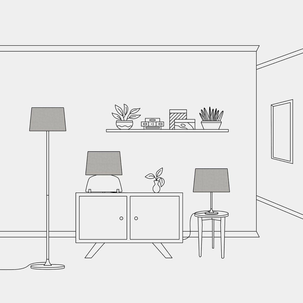 Athena-Lampenschirm mit E27-Fassung für Tisch- oder Stehlampe - Made in Italy - Camelot Grau – Ansicht 5